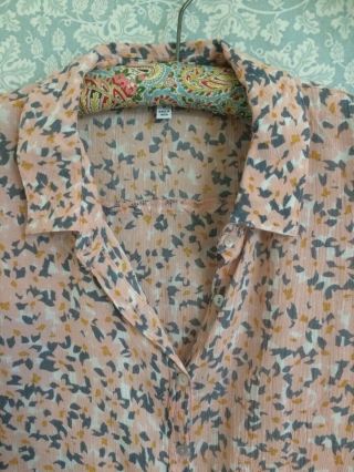 Patrons of Peace Blouse/Top Size Medium Made In India/Floral/Vintage Style 3