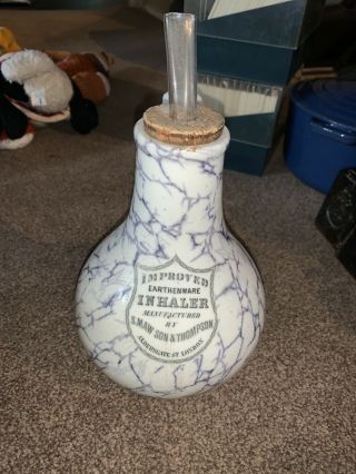 Vintage Improved Earthenware Inhaler,  Manufactured By S.  Maw Son & Thompson