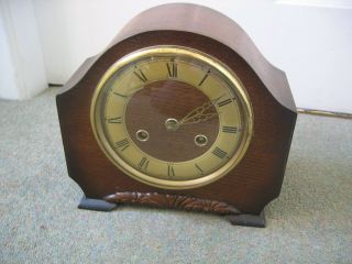 Vintage Bentime 8 Day Chiming Wooden Cased Mantle Clock - Spares