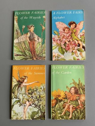 4x Vintage Cicely Mary Barker Flower Fairies Book Set - Summer Garden Alphabet
