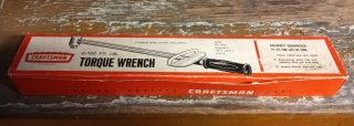 Vintage Craftsman 9 44481 Torque Wrench 0 - 100 Ft/lb 1/2 " Drive W/box