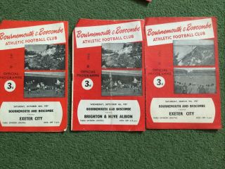 VINTAGE 24 X BOURNEMOUTH & BOSCOMBE FOOTBALL PROGRAMMES 1957 - 1961 2