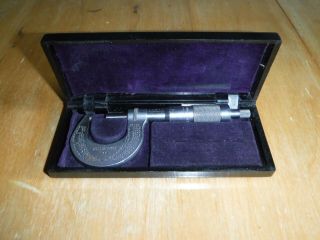 Vintage Brown & Sharpe No.  13 1 " Micrometer Caliper With Case
