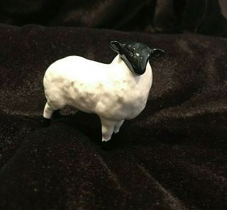 Delightful Beswick Farm Animal White Sheep Black Head