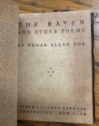 The Raven and other poems EDGAR ALLAN POE Little Leather Library Book 2
