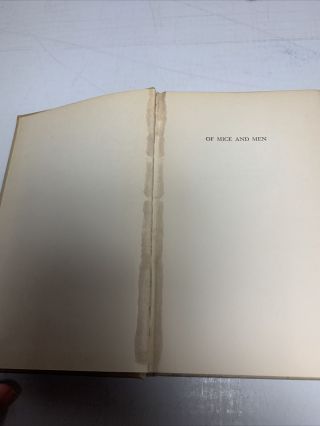1937 Book - OF MICE AND MEN By John Steinbeck - First Edition 3