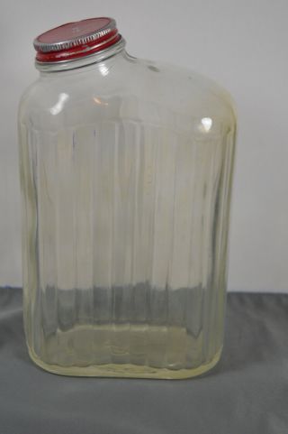 Vintage Anchor Hocking Ribbed Glass Refrigerator Water Bottle