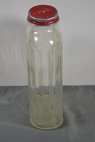 Vintage Anchor Hocking Ribbed Glass Refrigerator Water Bottle 2