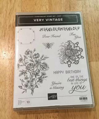 Stampin Up Very Vintage Clear - Mount Stamp Set Host Gift Retired 146801
