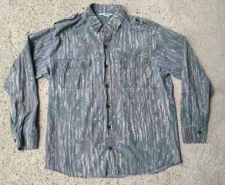Vintage 1980s? Realtree Camo Pattern Button Down Hunting Shirt Size Large