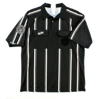 Vtg Official Sports Intl Black Us Soccer Fed Referee Jersey Shirt Men 