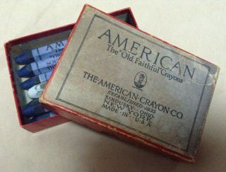 Vintage American Crayon Soft Blue - For Metal,  Lumber,  Etc Usa