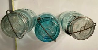 Vintage Atlas E - Z Seal Quart Mason Jars w/ lids - qty of 3 2