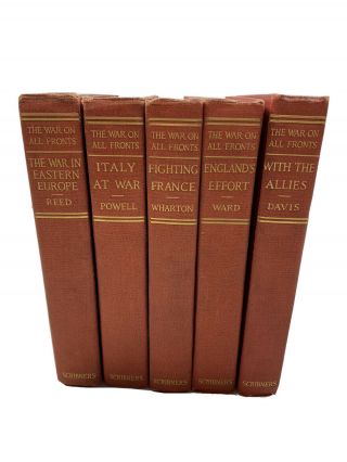 The War On All Fronts Volume Series 1 - 5 Hc Book Set 1919 Wwi History Scribners