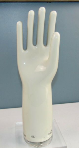 Vintage Glove Mold 1989 Hall China White Great For Jewelry Display