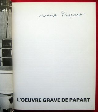 MAX PAPART - L ' oeuvre Grave De Papart,  1st.  Edition 1979,  SIGNED,  con. 2