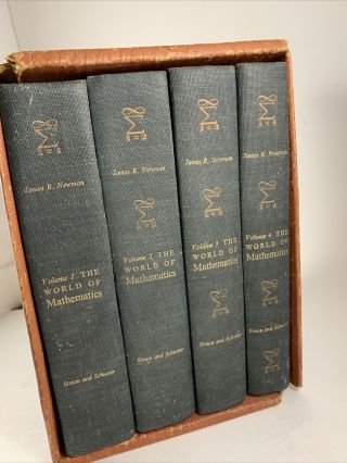 The World of Mathematics James Newman 4 Volume Set 1956 Slipcase First Printing 2