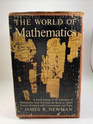 The World of Mathematics James Newman 4 Volume Set 1956 Slipcase First Printing 3