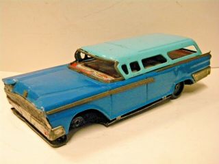 Vintage 1959 Ford Station Wagon By Yonezawa Japan Tin Friction Parts/resto