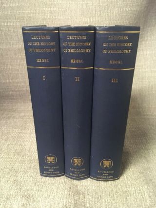" Lectures On The History Of Philosophy " Hegel 3 Vol.  Set 1968