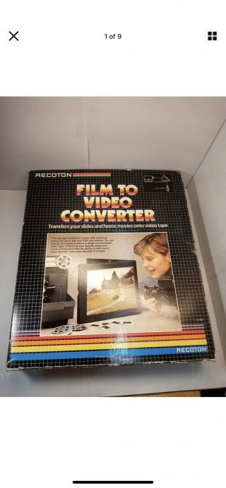 Recoton Film To Video Converter Vintage 1989 Transfer Slides To Vhs V - 169