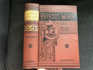 Vintage Dickens Book 1883 Nicholas Nickleby Illustrated Hurst & Co Fine