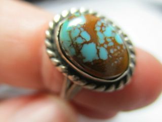 Sterling Silver 925 Estate Vintage Repair Southwest Turquoise Ring Size 6