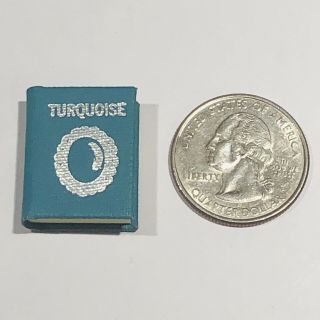 Vintage Miniature Turquoise Mosaic Press Book Dollhouse Readable Le 350/500 Htf
