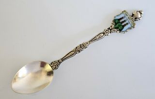 Vtg Enameled San Marino 800 European Sterling Silver Souvenir Spoon