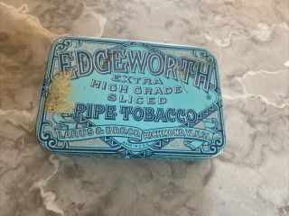 Vintage Antique Edgeworth Pipe Tobacco Tin Blue Larus & Bro Co Richmond Virginia