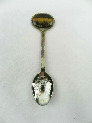 Vintage Souvenir Spoon Niagara Falls Ny York 4 1/2 " Collectors Silver Plate