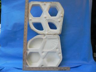 2 Plain Boxes Hexagonal,  Fan Vintage Doc Holliday No 245 Ceramic Mold Molds