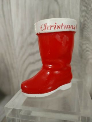 Vintage Rosbro Hard Plastic Christmas Santa Claus Boot 2 3/4 "