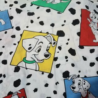 Walt Disney 101 Dalmatians Flat Sheet Twin Size Usa Bibb Vintage