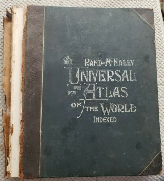 Rand Mcnally Universal Atlas Of The World - Indexed Color Maps Statistics 1899