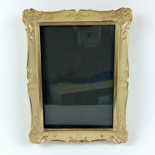 Vintage Ornate Gold Off White Metal Picture Frame 5 X 7 Shabby Chic Easel Hang