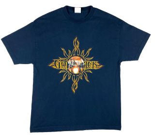 Vtg 2001 Godsmack Concert Band Summer Tour Blue Graphic Short Sleeve T Shirt Xl