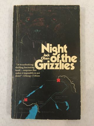 Night Of The Grizzlies By Jack Olsen 1969 Signet American Library Paperback