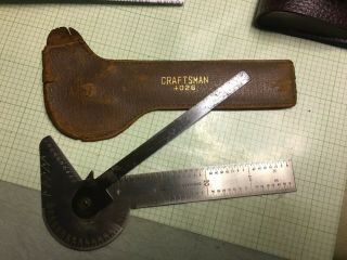 Vintage Craftsman No.  9 - 4026 Combination Protractor C1937,  With Leather Case