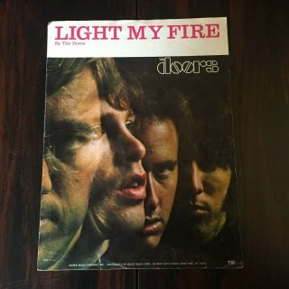 Vintage 1967 The Doors Light My Fire Color Glossy One Sheet Music Guitar Piano