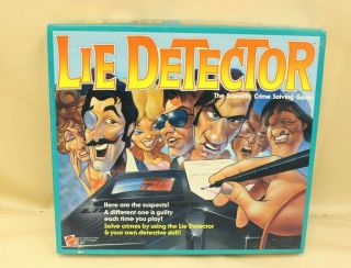 Vintage 1987 " Lie Detector " Scientific Crime Solving Board Game Mattel