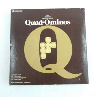 1978 Quad - Ominos Domino Tile Board Game Pressman Makers Of Triominos Vintage