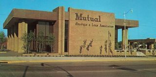 Mutual Savings Loan Association Building Advertising Arlington Tx Chrome Vintage