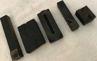 Assorted Vintage Letterpress Print Blocks Wood Type O,  N,  Period,  Comma