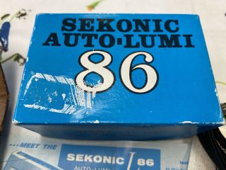 Vintage Sekonic Auto Lumi Model L86 Light Exposure Meter With Case 2