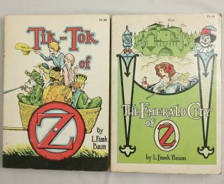 The Emerald City And Tik - Tok Of Oz By L.  Frank Baum 1910 And 1914 Paperback Set