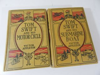 Vintage Victor Appleton Books Tom Swift And His Motor Cycle/ Submarine Boat 1910