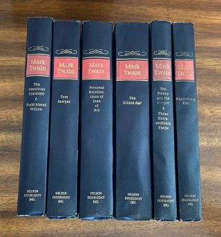 The Complete Novels Of Mark Twain (6 - Volumes) Nelson Doubleday 1960’s Hardcover