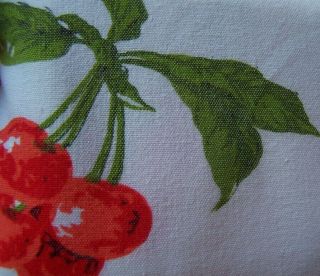 Vintage Printed Kitchen Tablecloth/red Cherries Apples Grapes Pears Strawberries
