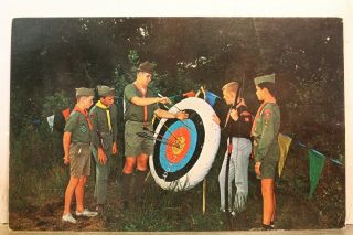 York Ny Oswego County Boys Scouts Camp 12 Pines Postcard Old Vintage Card Pc